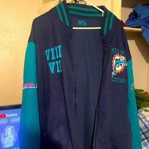 Miami Dolphins reversible varsity super bowl 2x jacket